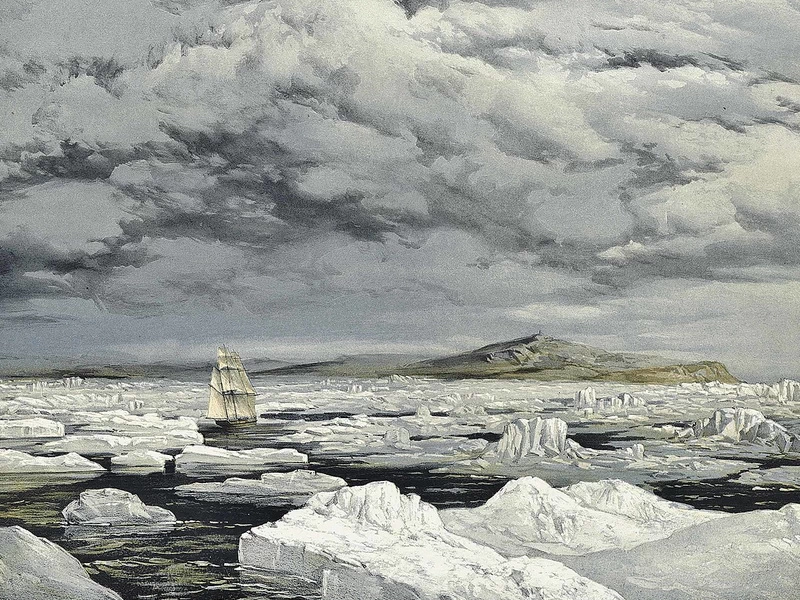1827-Samuel Gurney Cresswell - Prima scoperta di terra da parte della HMS Investigator, 6 settembre 1850